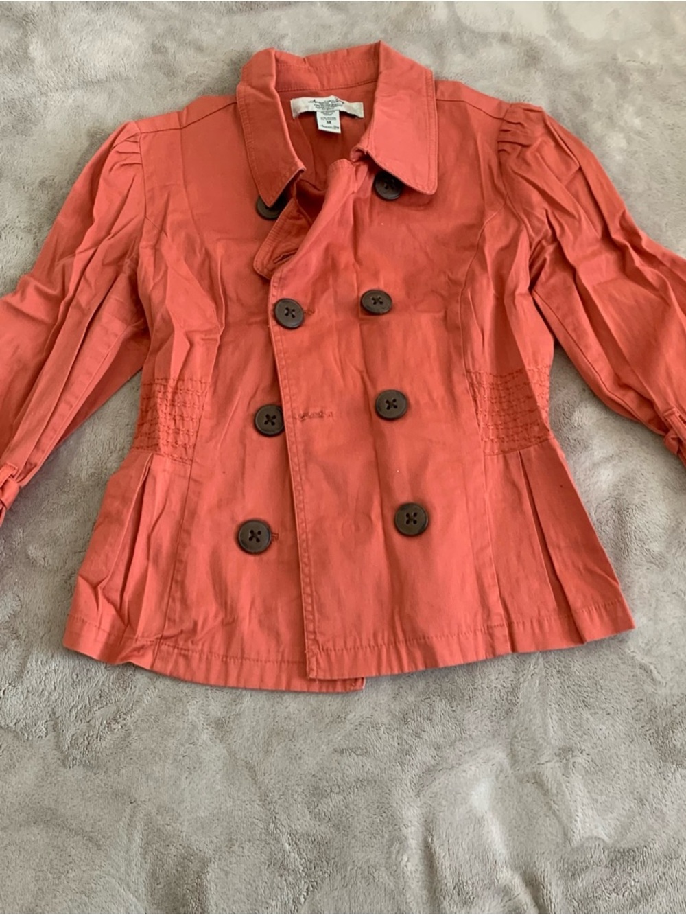 Coral Double-Breasted Trench Jacket